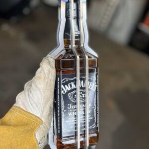 bottle cage for jack daniels whiskey bottle bought from grabfab.com