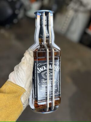bottle cage for jack daniels whiskey bottle bought from grabfab.com