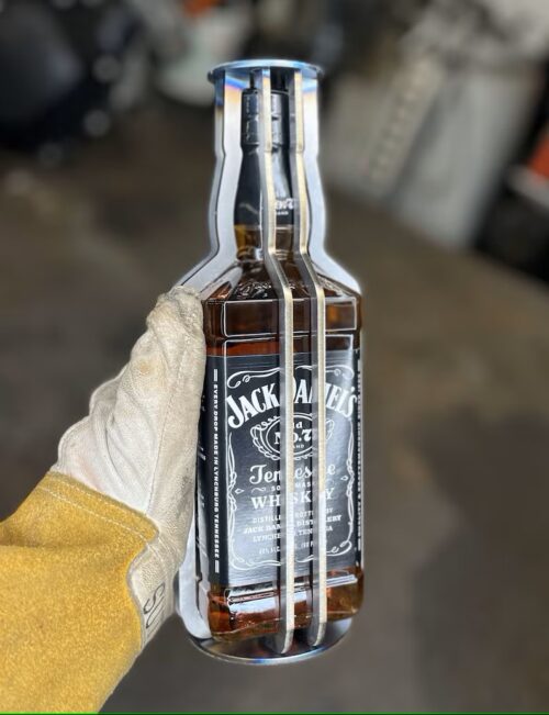 bottle cage for jack daniels whiskey bottle bought from grabfab.com