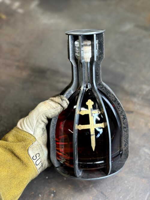 Bottle Cage DXF FIle for Dusse 750ml Cognac Bottle