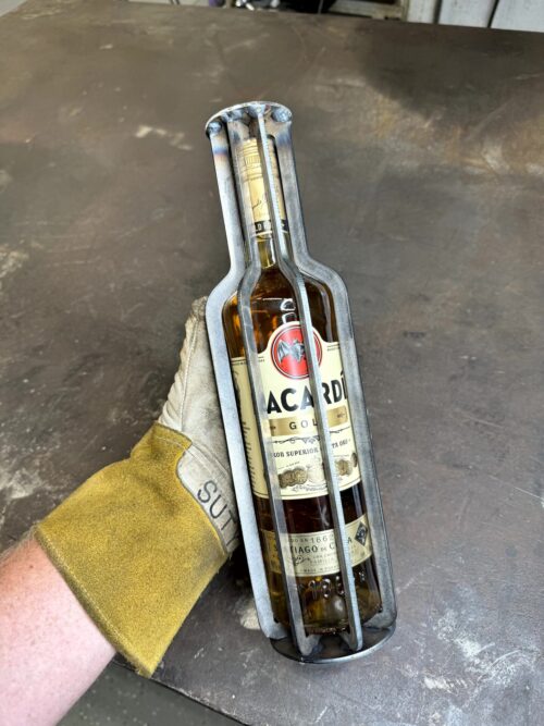Bottle Cage DXF File for Bacardi 750ml Rum Bottle
