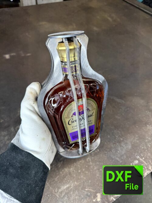Bottle Cage DXF File for Crown Royal 750ml Whiskey Bottle