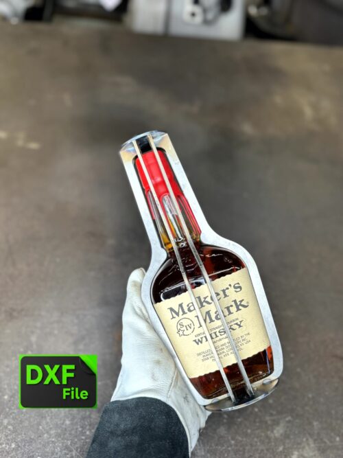 Bottle Cage DXF File for Maker's Mark 750ml Whisky Bottle
