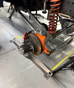 steering alignment tool installed on front axle to set toe