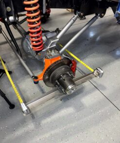 steering alignment tool installed on front axle to set toe