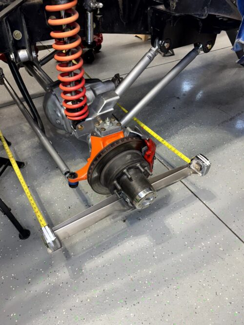 steering alignment tool installed on front axle to set toe